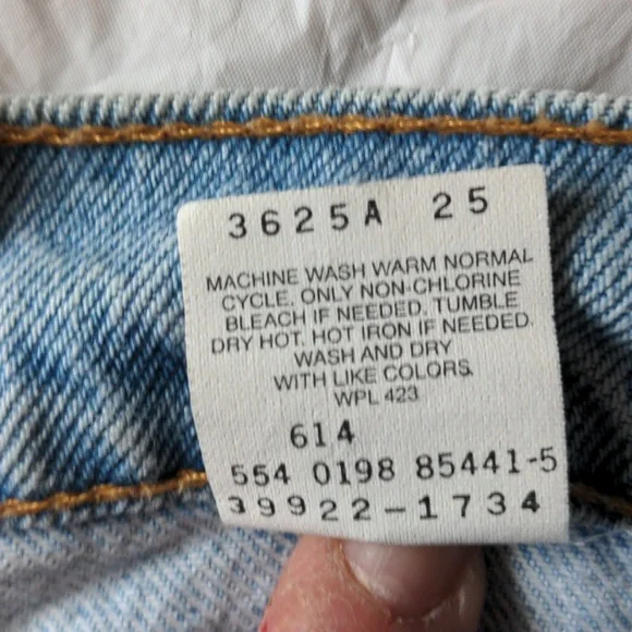 Levi's Vintage 1998 Made In USA Denim Jean Shorts Jorts White Tab High Rise 18 - Picture 3 of 8